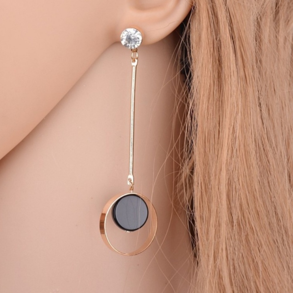 Asymmetrical Drop Earrings - Picture 2 of 3